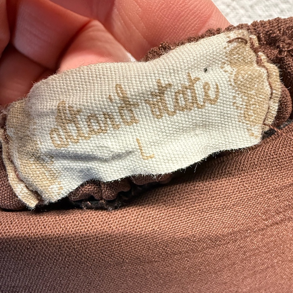 Whimsy Goth Brown altar’d state Long Sleeve Cropped Top Poet Sleeves Ruched Back - Picture 2 of 5
